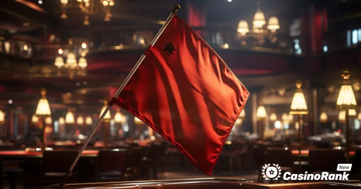Lieli sarkani karogi, kas norāda uz jaunu tiešsaistes kazino izkrāpšanu
