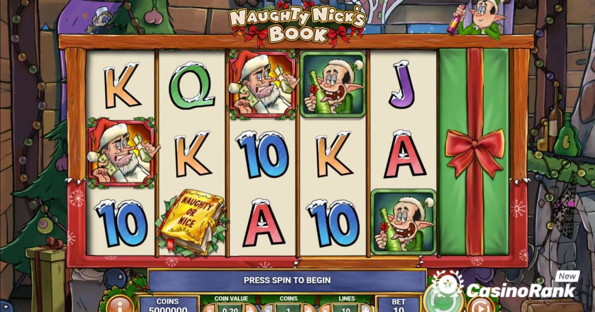 Izbaudiet Play'n Go jaunākos Ziemassvētku tēmu spēļu automātus: Naughty Nick's Book